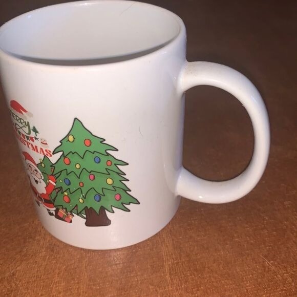 Merry Christmas Santa & Tree Ceramic Coffee Mug - Picture 3 of 5